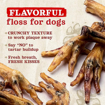 Natural Farm Nail-Free Chicken Feet Dog Treats (40 Pack), 100% Free-Range Air Dried Chicken Feet, No Nails, Fully Digestible, High Protein, Low Calorie, Joint Support, Single Ingredient