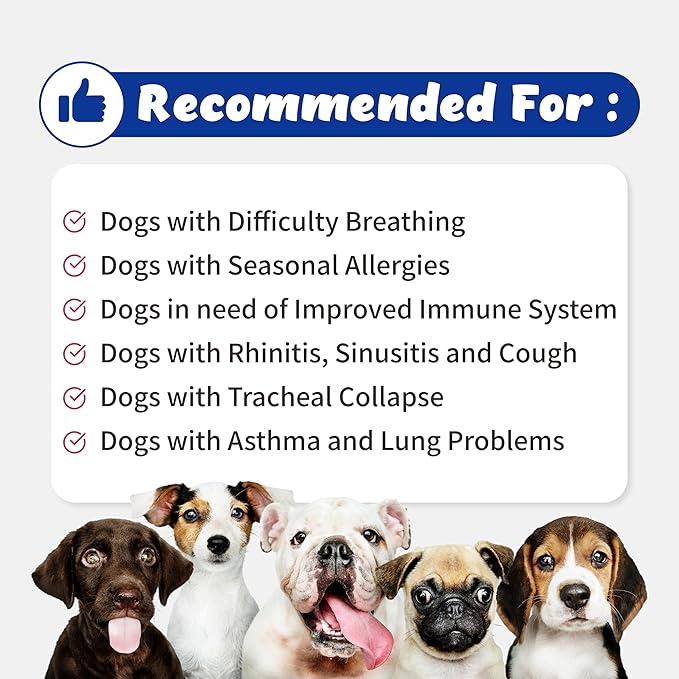 Respiratory Guardian for Dogs - Supports Lung Health, Nasal, Bronchial and Tracheal (135g) with Quercefit® and Respiratory Probiotics