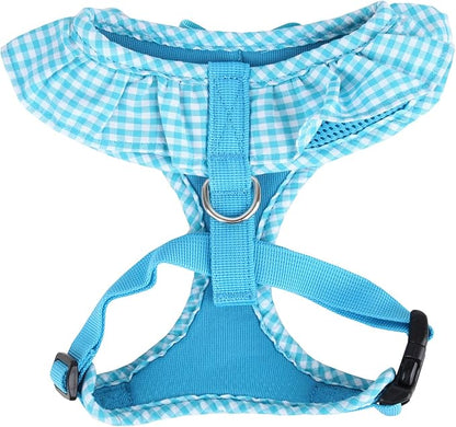 Puppia Vivien Dog Harness Over-The-Head All Season Cute No Pull No Choke Walking Training Adjustable for Small Dog, Sky Blue, Large