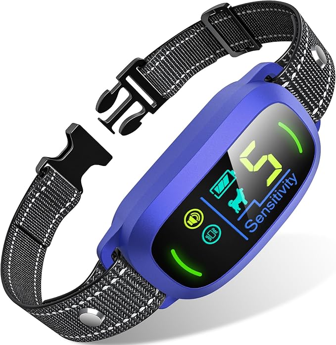 FAFAFROG Dog Bark Collar, Rechargeable Smart Collar, Anti Barking Training Collar with 5 Adjustable Sensitivity Beep Vibration, Bark Collar for Large Medium Small Dogs (Purple)