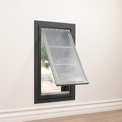 Endura Flap Pet Door for Walls in Black | Energy-Efficient Single Flap Design for Wall Installations | All-Weather Protection with All-Metal Telescoping Tunnel | Black, Medium, Single Flap