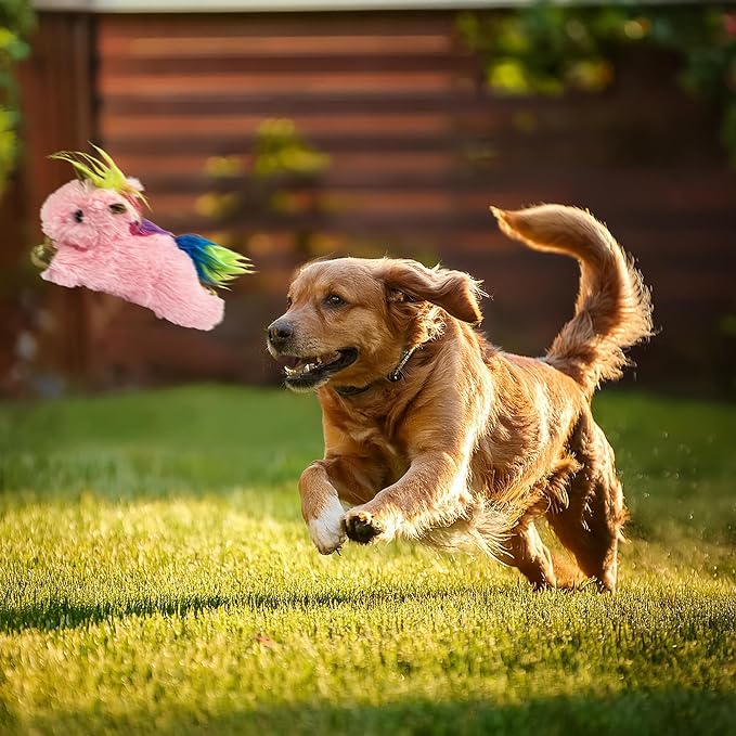 Multipet Unicorn Dog Toy | Small Squeaky Unicorn Dog Toy | Mystical Plush Squeaker Dogs Toys | Small/Medium Breed | Pink | 7"