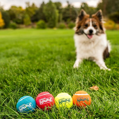 Outward Hound Squeaker Ballz – Squeaky Tennis Balls for Dogs Under 25 lbs, Interactive Dog Toy for Fetch & Training, Small (2"), 4‑Pack