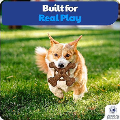 American Kennel Club 2 Pack Training Dog Chew Toy, Wood-Infused PP Assorted Dog Toys, Durable Dog Toys for Moderate Chewers, Beef Scented for Long-Lasting Engagement, Supports Dental Health