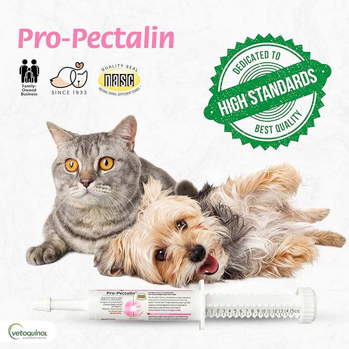 Pro-Pectalin Oral Paste for Dogs & Cats, Helps Relieve Occasional Diarrhea in Cats and Dogs, Situational Diarrhea Relief with Kaolin and Pectin, Contains Beneficial Probiotic Bacteria, 30cc