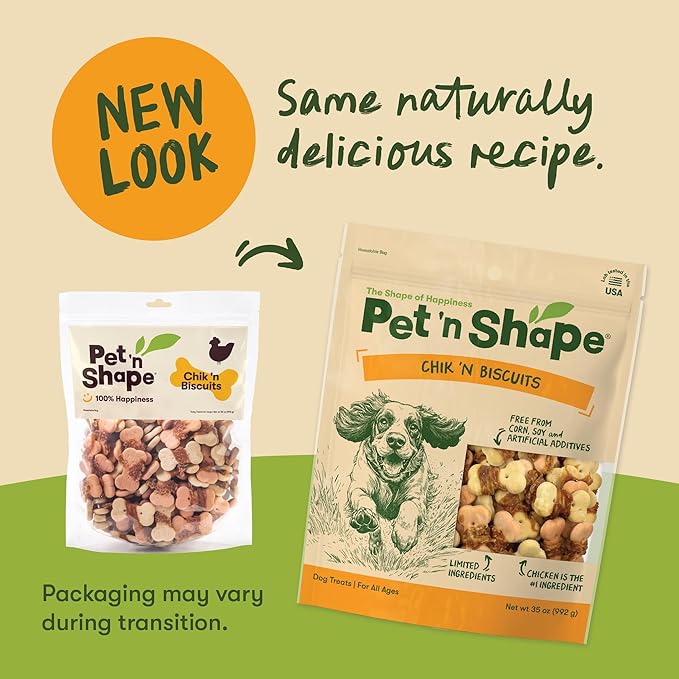 Pet 'n Shape Chik 'n Wrapped Biscuits – Natural Chicken Wrapped Dog Treats - 35 Ounce
