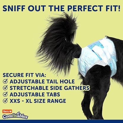 Hartz Comfitables Disposable Dog Diapers, Size XL 5 count, Comfortable & Secure Fit, Easy to Put On, Super Absorbent Male and Female Diaper