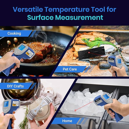 Etekcity Infrared Thermometer Laser Temperature Gun 1080, -58°F~ 1130°F for Meat Food Candy Pizza Oven, Heat Gun for Cooking, Kitchen, Fridge, Reptile, BBQ, HAVC, Adjustable Emissivity & Max Measure