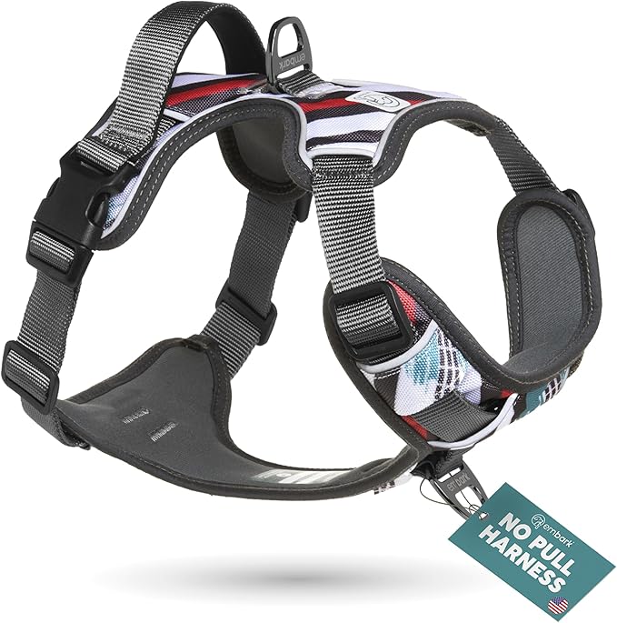 Embark Adventure Large Dog Harness – No-Pull, Reflective Trim, Military-Grade Nylon, Front Clip with Gel-Lined Handle