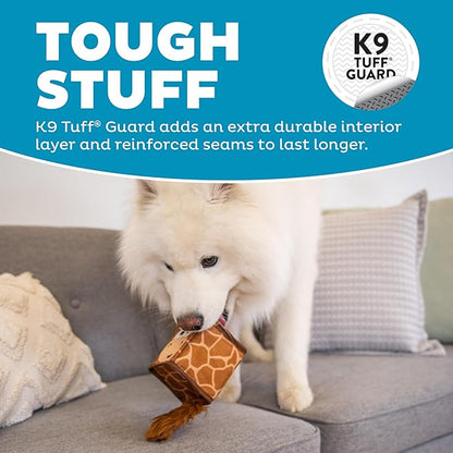 Outward Hound Fire Biterz Cubez Brown Giraffe Squeaky Ballistic Firehose Dog Toy, Small