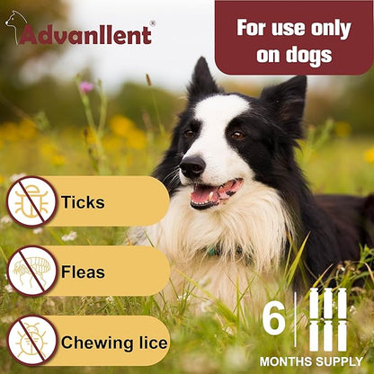 Flea and Tick Prevention for Dogs, Flea and Tick Treatment for Extra Large Dog, Flea & Tick Control, 89-132 Pounds, 6 Doses
