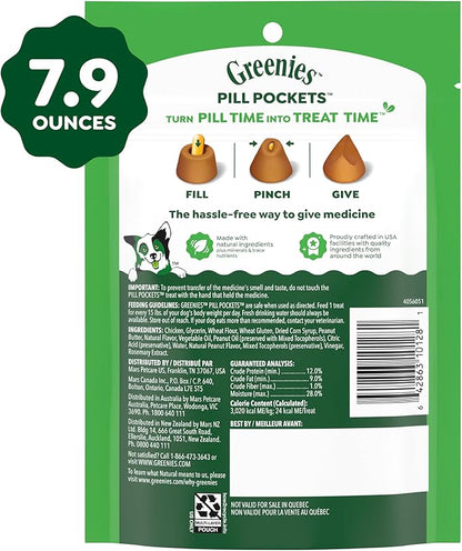 Greenies Pill Pockets for Dogs Large Size, Dog Treat Pouch for Capsule Medication, Peanut Butter Flavor, 7.9 oz. Pouch