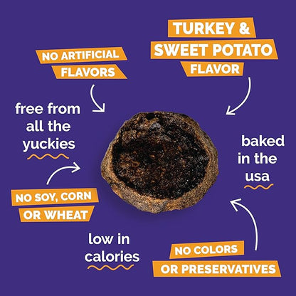 Fruitables Whole Jerky Bites, Healthy Dog Treats, Puppy Essentials, Jerky Dog Treats, Made in the USA, No Artificial Ingredients, Turkey & Sweet Potato Flavor, 5oz