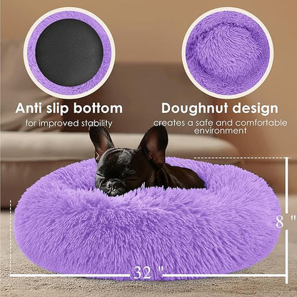 Dog Beds Large Sized Dog and Cats, 32in Pet Beds for Large Pet, Washable Indestructible Extra Large Dog Bed (Purple)