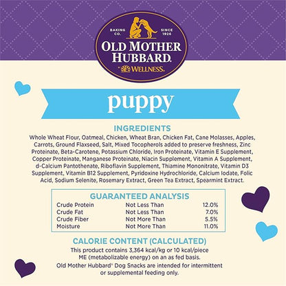 Old Mother Hubbard by Wellness Classic Natural Puppy Treats, Crunchy Oven-Baked Biscuits, Ideal for Training, Mini Size Dog Treats, 20 Ounce Bag (Pack of 2)