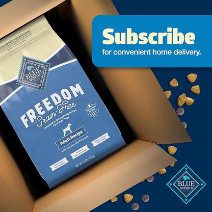 Blue Buffalo Freedom Grain-Free Dry Dog Food, Complete & Balanced Nutrition for Adult Dogs, Made in the USA With Natural Ingredients, Chicken & Potatoes, 4-lb Bag