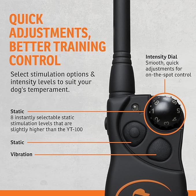 SportDOG Brand® YardTrainer 100S Remote Trainer - Shock Collar for Stubborn Dogs - Train with Tone, vibrate, or Static