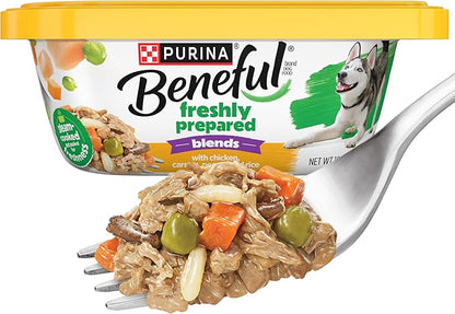 Purina Beneful Freshly Prepared Blends Wet Dog Food With Chicken, Carrots, Peas and Wild Rice - (Pack of 8) 10 oz. Tubs