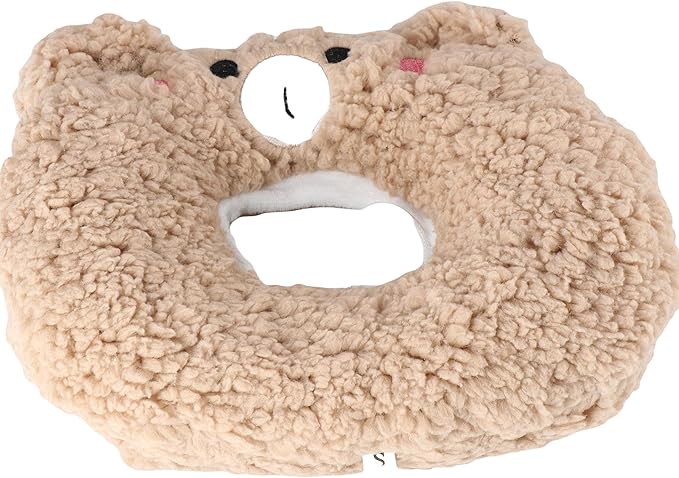 Leadigol Pet Cat Recovery Collar Soft Dog Cone Collar Anti-Lick Bear Shape Collar Plush Comfortable Wound Healing Protective Cat Collar,Neck:1.38in-3.15in