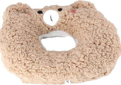 Leadigol Pet Cat Recovery Collar Soft Dog Cone Collar Anti-Lick Bear Shape Collar Plush Comfortable Wound Healing Protective Cat Collar,Neck:1.38in-3.15in