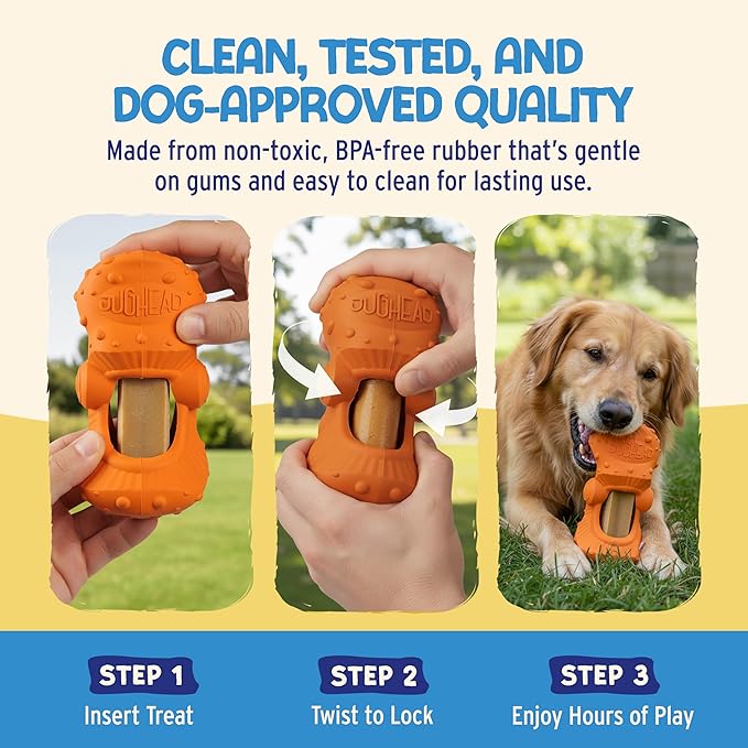 Himalayan Jughead Super Dog Chew Holder - Holds Chews & Treats for Dogs, Slows Down Fast Chewers for Long Lasting Chews - Pair with Jughead Super Insert, and Veggie Treats Like Carrots & Celery