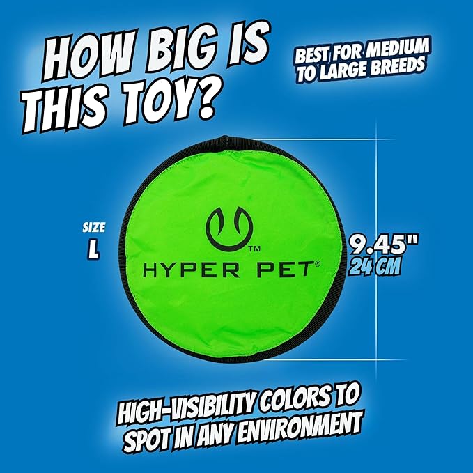 Hyper Pet Flippy Flopper 9" Flying Disc Soft Dog Toy, Floats in Water & Safe on Teeth, for All Breeds, Pack of 2 (Colors May Vary)