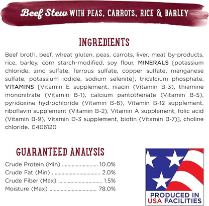 Beneful Purina Gravy Wet Dog Food, Prepared Meals Beef Stew - (8) 10 oz. Tubs (Pack of 2)