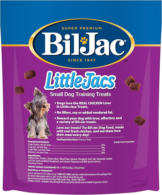 Bil-Jac Little-Jacs Small Dog Training Treats, Soft Chicken Liver Recipe, 16 oz (3 Pack)