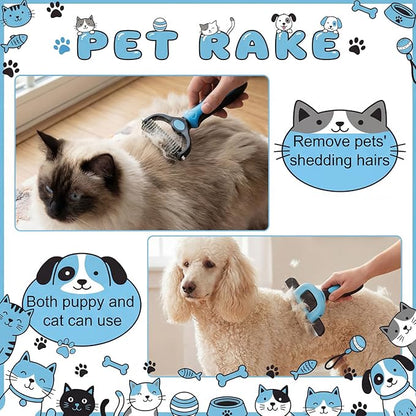 Patelai 4 Pieces Dematting Comb for Dogs Pets Grooming Tools for Dogs and Cats - Fine Tooth Comb, Deshedding Tool & Double-sided Tools Set Ideal for Long/short Hair, Knot Removal