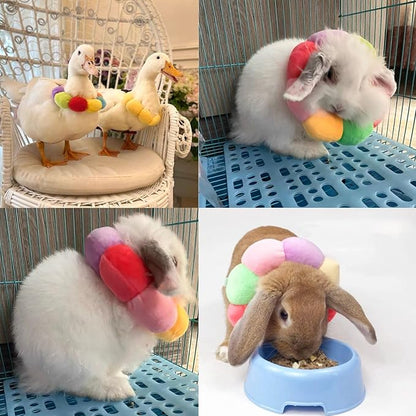 Rabbit Protection Cone Collar,Adjustable Soft Pet Recovery Collar for Rabbit/Chinchilla/Guinea Pigs/Kitten After Surgery Wound Healing,Elizabeth Neck Recovery E-Collar for Small Animals (XS)