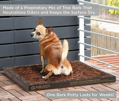 Bark Potty Large Dog Potty Training Box - Disposable, Long-Lasting Pee Pad Litter Replacement - Leak Resistant, Multi-Use, Odor Control, Indoor/Outdoor Toilet Tray
