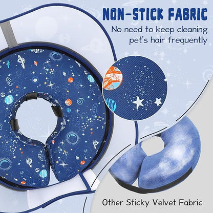 Elevated Inflatable Dog Cone Collar to Stop Licking, Doggie Donut Collar After Surgery, Soft Dog Cone Alternative for Small Medium Large Dogs