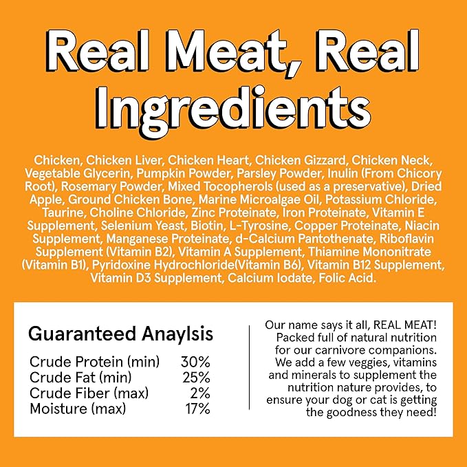 TRMC Real Meat Air Dried Dog Food w/Real USA Chicken - 2lb Bag of Grain-Free Real Meat Dog Food Sourced from Free-Range, Cage-Free Chicken - Digestible, All Natural, High Protein Chicken