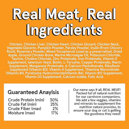 TRMC Real Meat Air Dried Dog Food w/Real USA Chicken - 2lb Bag of Grain-Free Real Meat Dog Food Sourced from Free-Range, Cage-Free Chicken - Digestible, All Natural, High Protein Chicken