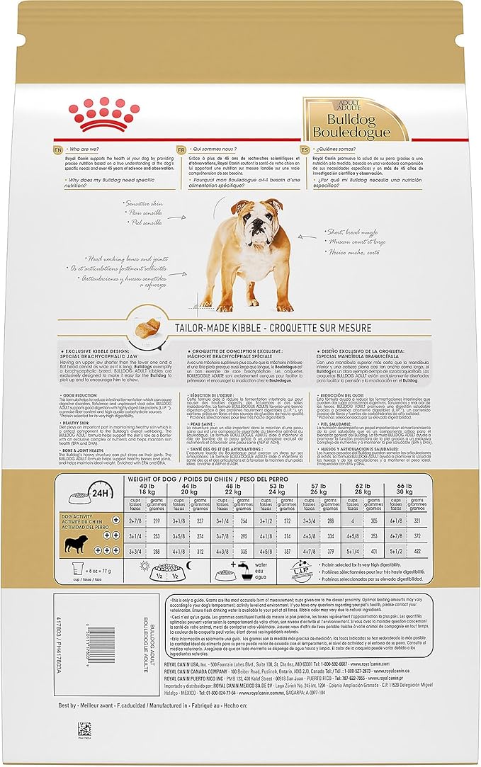 Royal Canin Breed Health Nutrition Bulldog Adult Dry Dog Food, 17 lb Bag