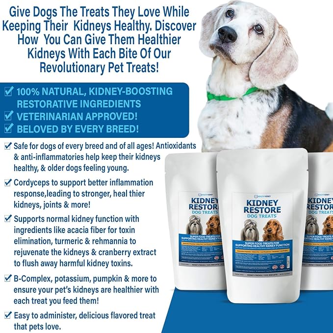 Kidney Restore Dog Treats (2 Pack) - Restorative, Low Protein Dog Treats for Kidney Health