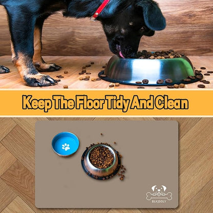 18"×30" Brown Absorbent Dog Mat for Food and Water Bowl- Quick Dry Durable Feeding Mat for Dog and Cat Easy Cleaning Pet Supplies for Messy Pets