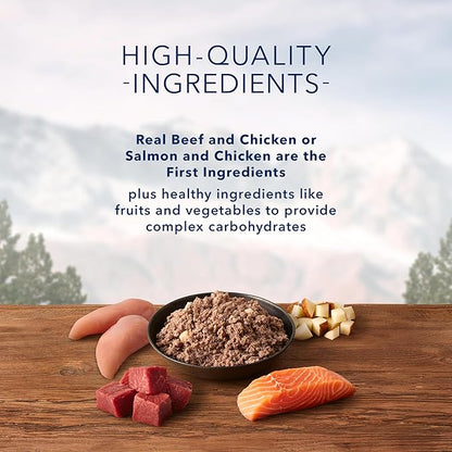 Blue Buffalo Wilderness High Protein Beef and Chicken & Salmon and Chicken Wet Dog Food Variety Pack for Adult Dogs,Grain-Free,12.5 oz Cans,(Pack of 12)
