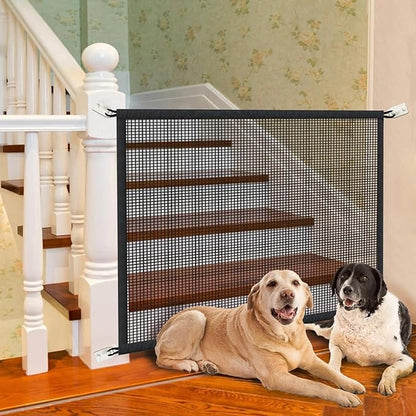 2-Pack Dog Gate for Stairs Pet Gates for The House: Dog Gate Indoor Dogs Screen Mesh Gate for Doorways Stairways 29 inches Tall, 30 inch Wide Fits 24–27'' Openi