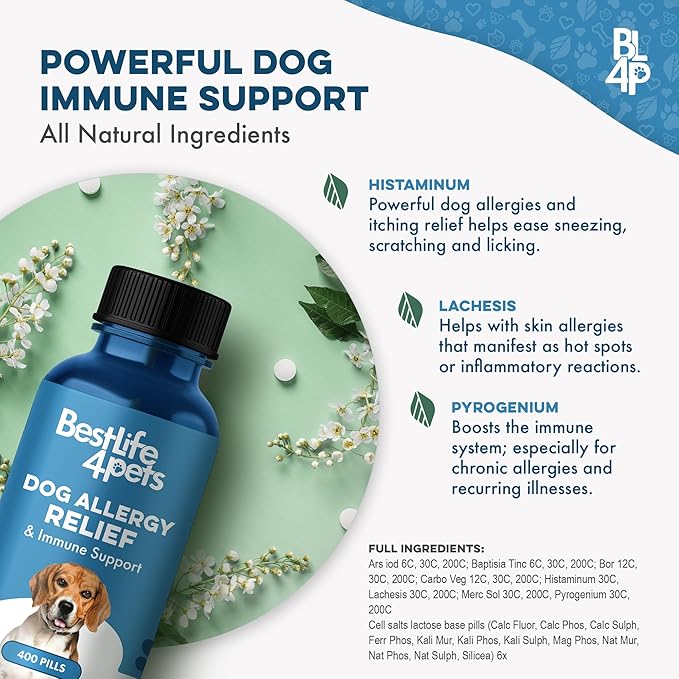 Dog UTI Treatment, Bladder & Kidney Support, Natural Incontinence and Bladder Control for Dogs Reduces Urinary Tract Infections and Dog Allergy Relief & Immune Support, Natural Holistic Itch Relief