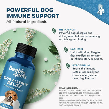 Dog UTI Treatment, Bladder & Kidney Support, Natural Incontinence and Bladder Control for Dogs Reduces Urinary Tract Infections and Dog Allergy Relief & Immune Support, Natural Holistic Itch Relief