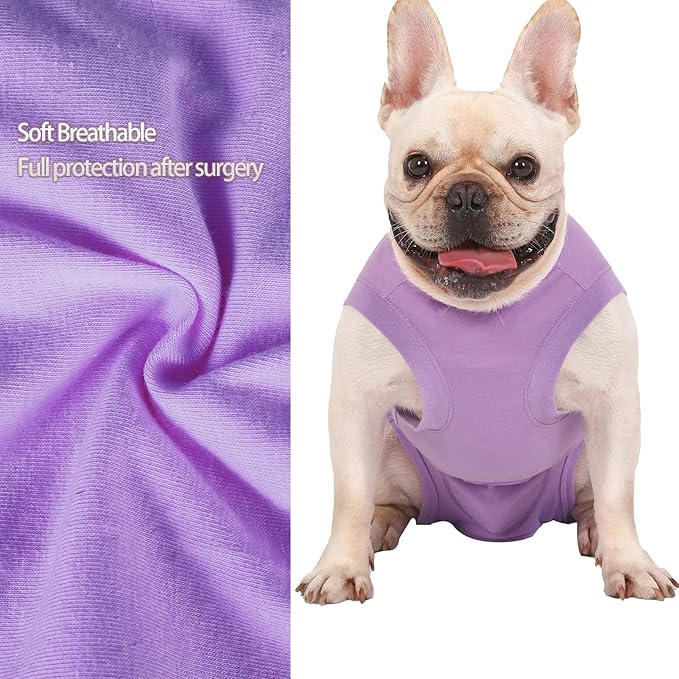 Dog Surgery Recovery Suit - After Spay, Abdominal Wounds Post Surgical Recovery, Anti Licking Breathable Dog Onesies for Small, Medium & Large Pet, Alternative Bandages Cone E-Collar