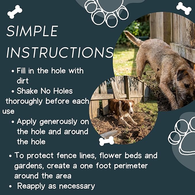 Zone Protects No Holes Digging Dog Prevention Spray – Gallon Trigger Sprayer, Stop Dogs from Digging, Prevents Holes Under Fences, in Yards, and Flower Beds