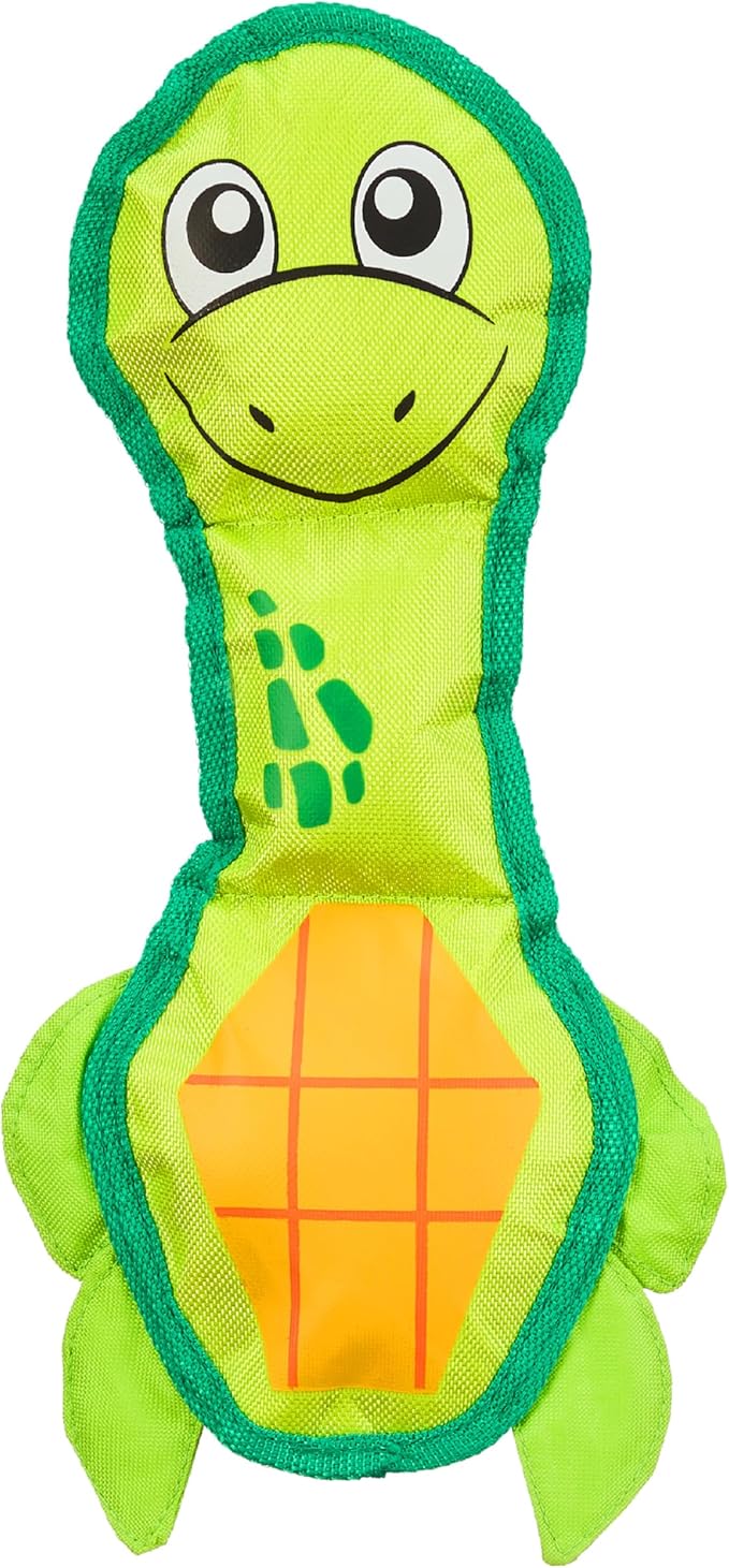 Outward Hound Fire Biterz Turtle Plush Firehose Material Interactive Dog Toy, Medium