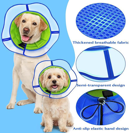 Soft Dog Cone Collar - Adjustable Recovery Padding Cone for Small Dogs After Surgery to Stop Licking, Breathable Lightweight Elizabethan Protective Neck Collar for Pet Cat Puppy (XL)