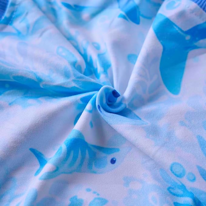 PetWarm Recovery Suit for Dogs,Surgical Suit for Dogs Female Spay Male Neutered,After Surgery Dog Onesie,Anti-Licking Dog Surgery Recovery Suit,Marine Animal Patterns,Blue,XL