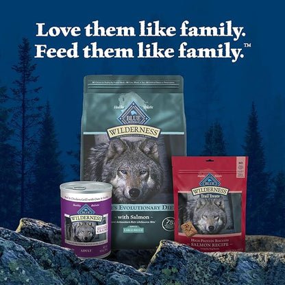 Blue Buffalo Wilderness Natural High-Protein Dry Food for Adult Dogs, with Wholesome Grains, Salmon, 28-lb Bag.