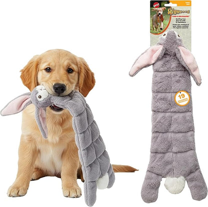 SPOT Skinneeez Tons-O-Squeakers Rabbit Dog Toy - with 19 Squeakers for Tons-O-Fun! Stuffing-Free, Great for Moderate Chewers, Tug Toy for Medium to Large Puppies & Dogs - 20in, Assorted Styles