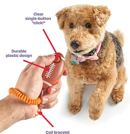 Brightkins Football Training Clicker - Dog Training & Behavior Aids, Puppy Obedience Clicker, Pet Trainer Tools, Cat Trainer Supplies, Clickers for Dogs and Puppies, Clear Sound, 1 Piece