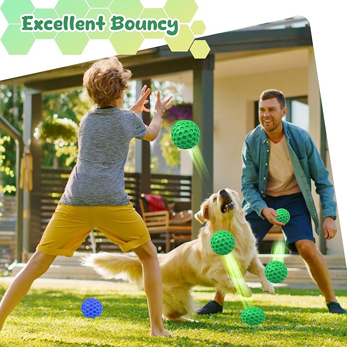 Tough Dog Chew Toys for Aggressive Chewers, Indestructible Dog Balls for Aggressive Chewers, Squeaky Toys for Large Dogs, Squeaky Balls for Dogs, Interactive Funny Heavy Duty Ball